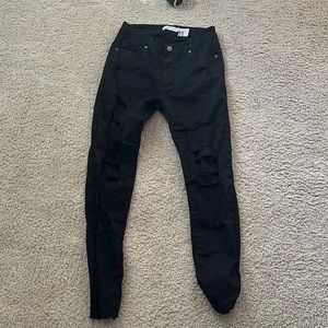 Black ripped jeans